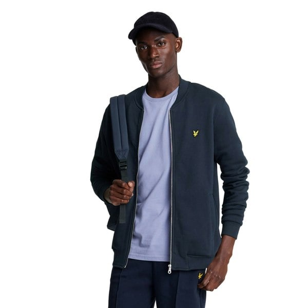 Lyle & Scott Mens Jersey Bomber Jacket - Dark Navy