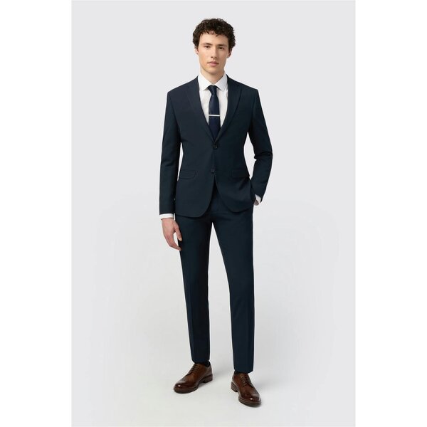 Limehaus Skinny Fit Navy Stretch Jacket