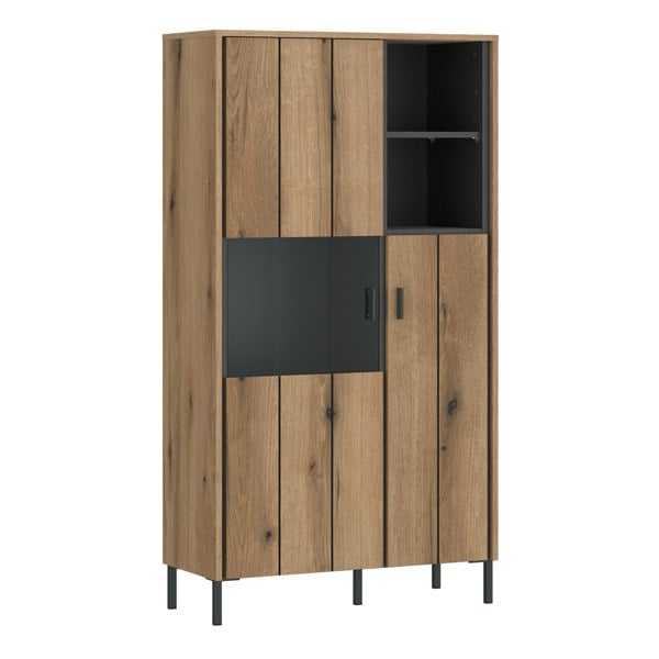 Furniture To Go Arundel 2 Door Display Cabinet in Oak/Grey