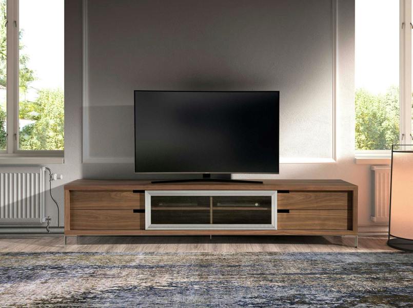 Angel Cerdá TV stand walnut and chromed steel 3044