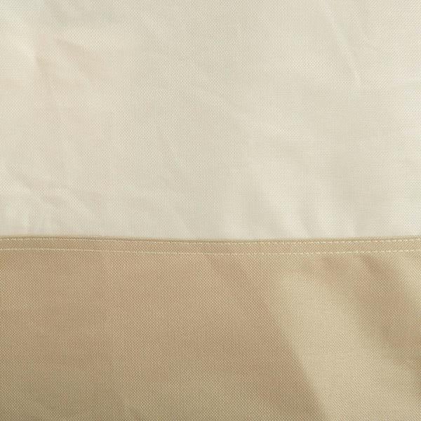 Beige PU-coated fabric texture with stitched border detail