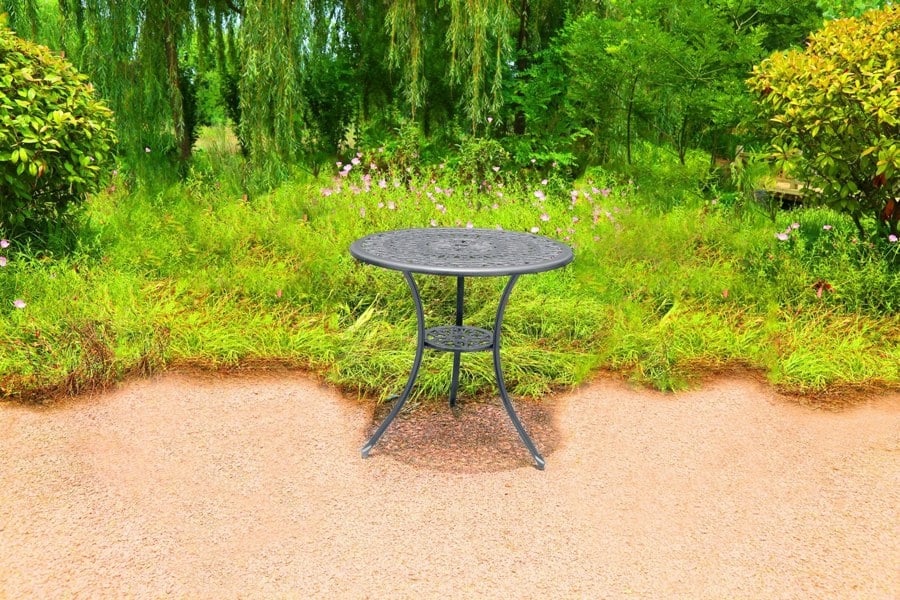 Centurion Supports POSITANO Garden and Patio Grey Cast Aluminium Bistro Table