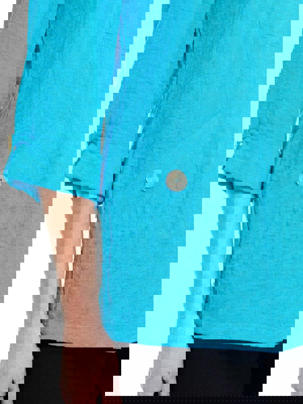 PennyPlain Asymmetric Hem Top - Lagoon