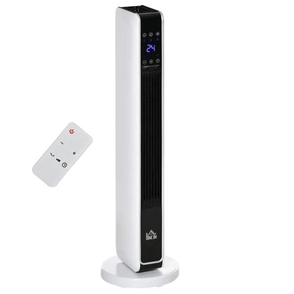 White space heater with digital display and top control buttons