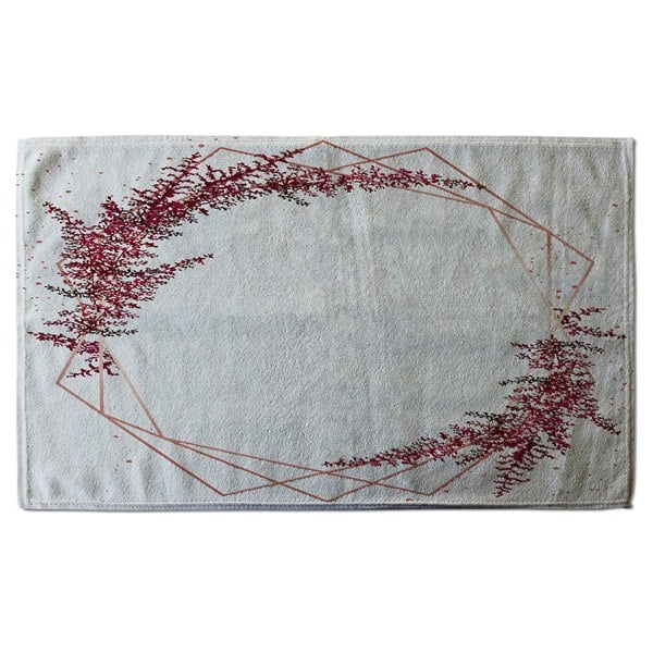 Benjamin Tate Design Pink Flower And Geometric Shapes (Bath Towel)