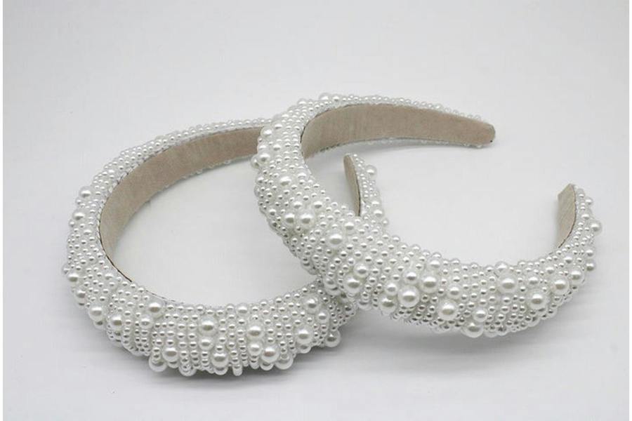 SVNX Pearl Headband with Assorted Sized Pearls Detailing