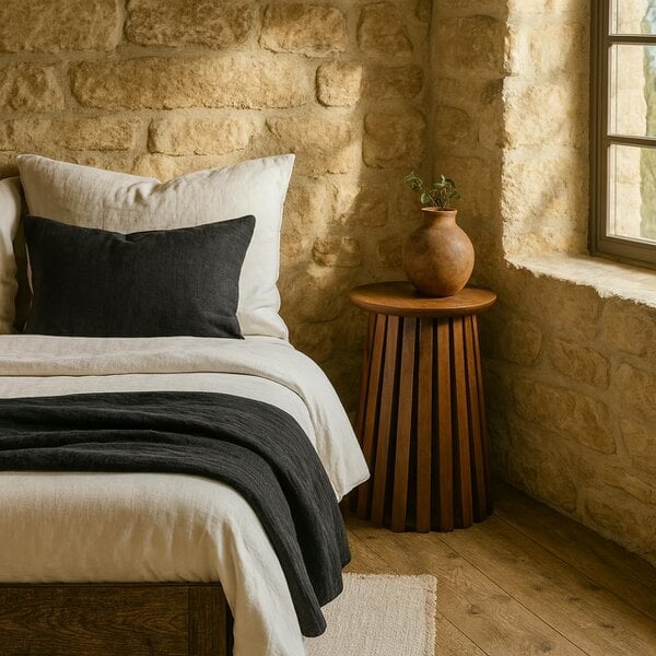 Wyld Haus Birmingham Slatted Mango Wood Side Table
