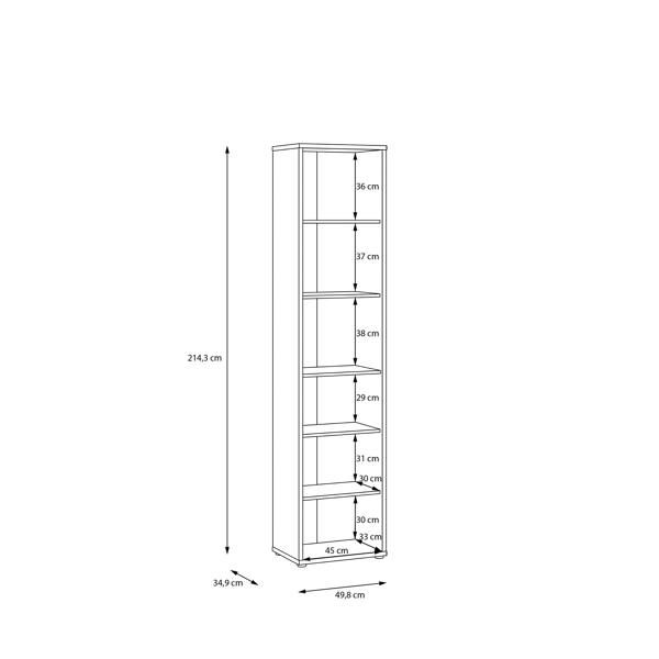 Furniture To Go Alice Springs Tall Narrow Bookcase with 5 Shelves in Night Blue