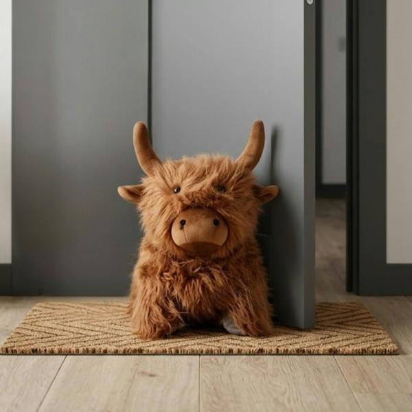 Garden Greatness Relica Fabric Highland Cow Doorstop