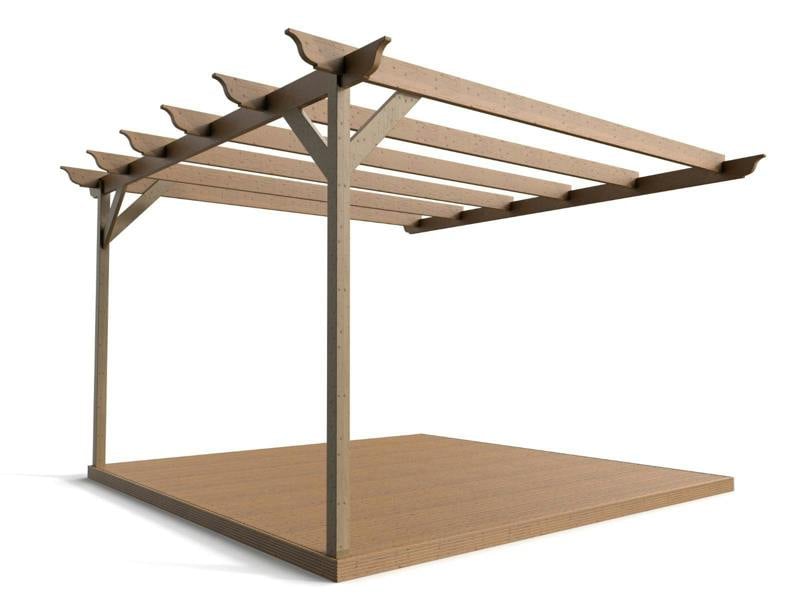 Arbor Garden Solutions Wall Mounted Pergola and Decking Kit Longhorn Design