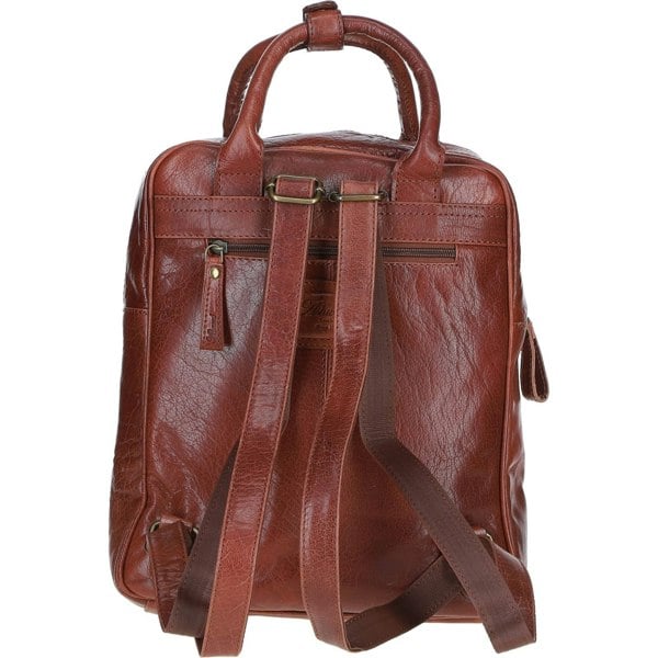 Compact Leather Backpack with Front Zip Pockets: TL-006