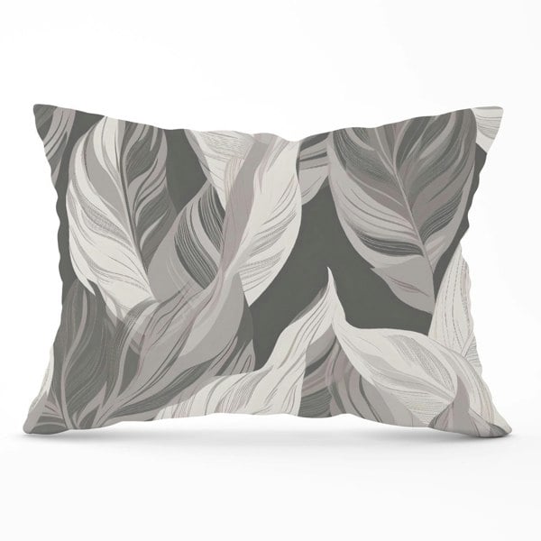 Warren Reed Grey Floral Leaves Cushions