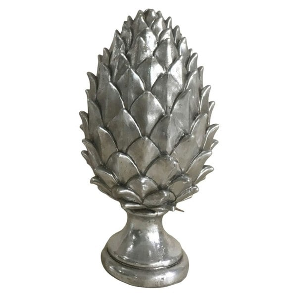 Hill Interiors Ceramic Pinecone Ornament - Silver