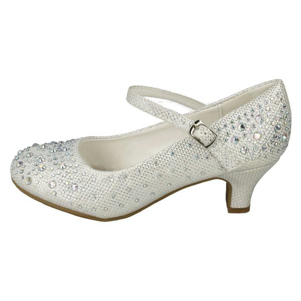 Spot On Girls Junior Spot On Sparkly Kitten Heel Party Shoes