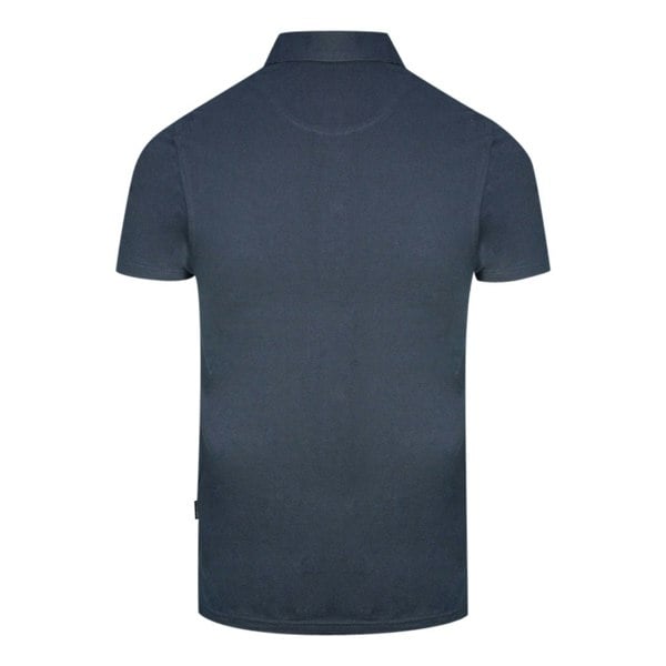 Aquascutum Aldis Crest Block Logo Polo Shirt - Navy Blue