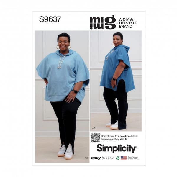 Simplicity Sewing Pattern 9637, Hoodies, Tops, Leggings for Women, W2 (20W-22W-24W-26W-28W) - Easy