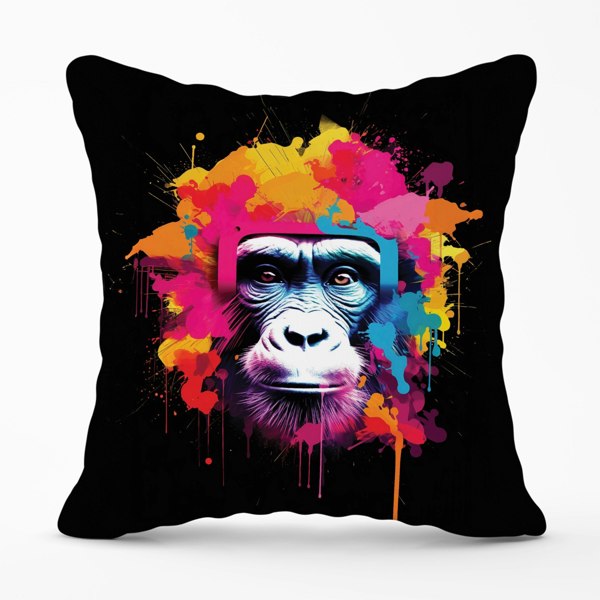 Warren Reed Multi Coloured Monkey Face Cushions