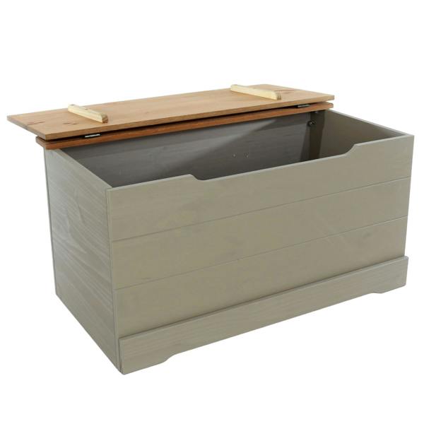 Core Products Corona Grey Modern Storage Trunk Chest, Waxed Pine