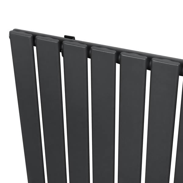 Flat single column radiator in anthracite grey, featuring sleek vertical panels and a modern design, ideal for contemporary spaces