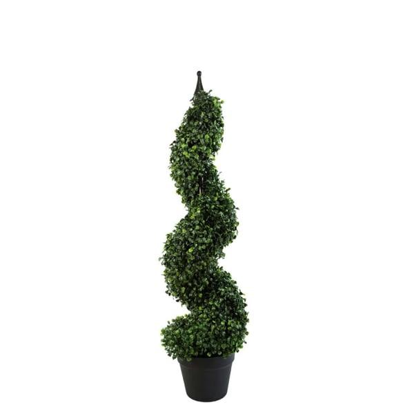 True Products 90cm Artificial Boxwood Spiral Topiary Tree - UV Resistant Outdoor