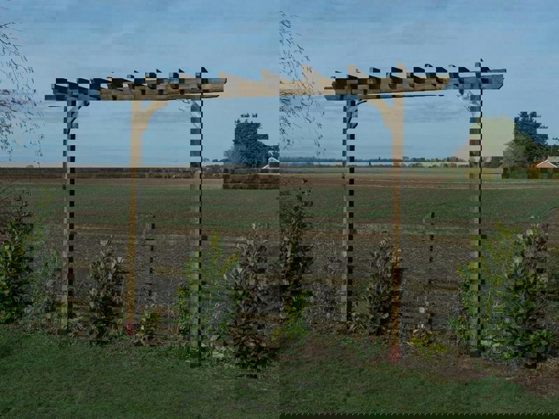 Arbor Garden Solutions Chamfered Single Beam Pergola, Plant Climbing Arbour - Sculpted brace