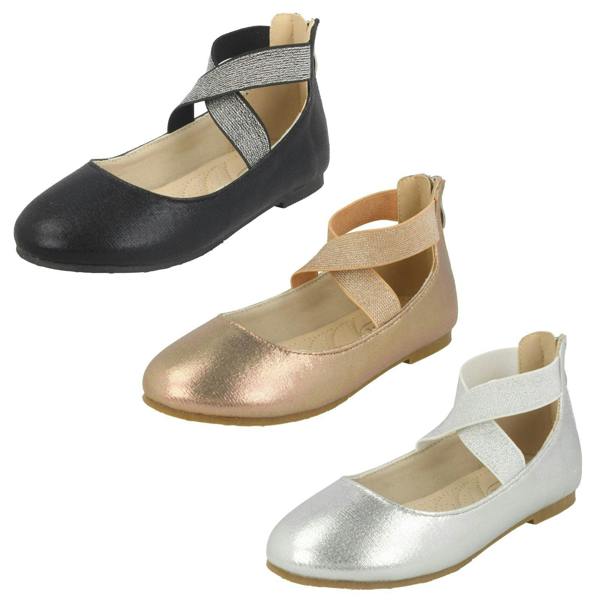 Spot On Girls Spot On Crossed Strap Ballerinas