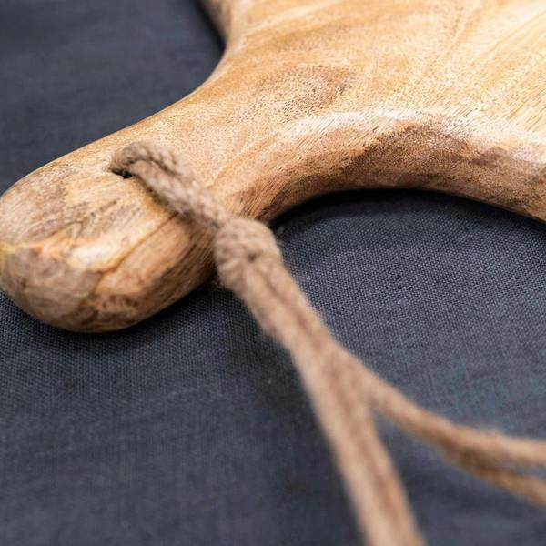 Mango Wood Round Serving Board - close-up detail