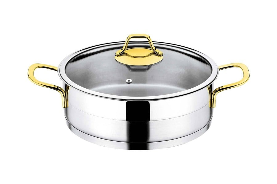 Rozi Luna Collection 6-piece Stainless Steel Sauté Pan Set (Gold Handles)