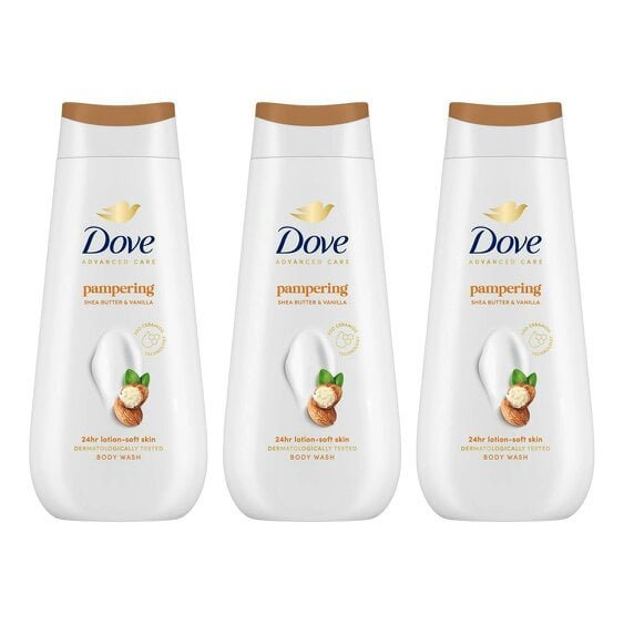 Dove Advanced Care Body Wash Pampering 24Hrs Renewing Micromoisture 225ml, 3pk