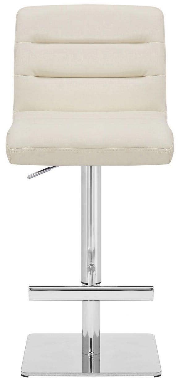 Lamboro Luscious Deluxe Breakfast Bar Stool, Chrome Footrest, Adjustable Height Swivel Gas Lift, Home Bar & Kitchen Barstool, Cream