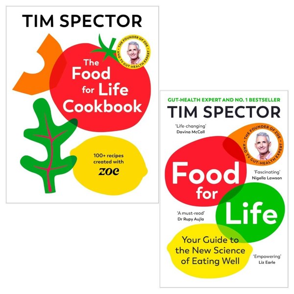 Jonathan Cape Food for Life and The Food for Life Cookbook 2 Books Collection Set by Tim Spector