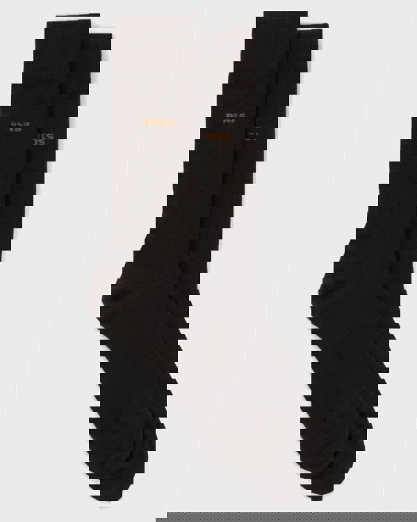 BOSS Orange 2-Pack Mens Regular Length Socks in a Cotton Blend NOS - Black 001