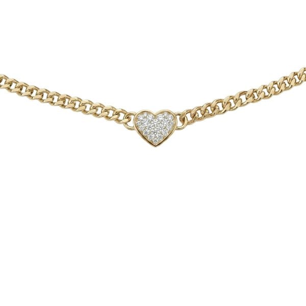 BLOOMTINE Loves Frequency™ 18K Solid Gold Diamond Heart Choker Necklace