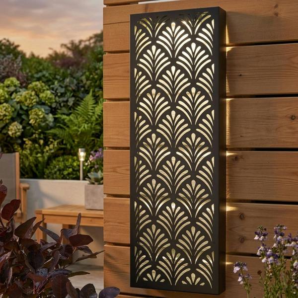 Garden Greatness Illumina Papyrus Solar Light Up Wall Art Panel