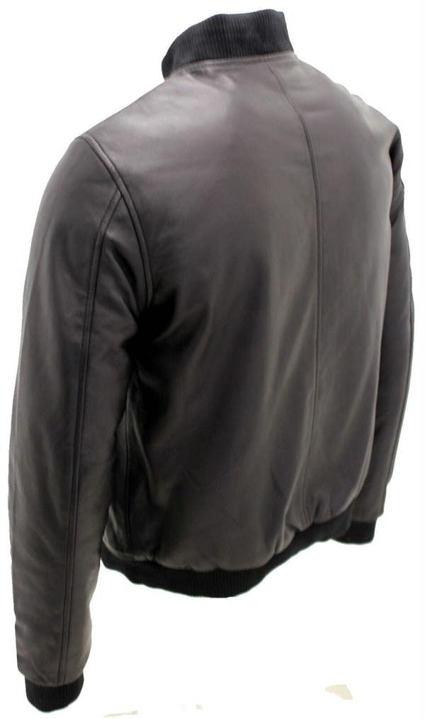 Infinity Leather Mens Varisty Classic Leather Bomber Jacket