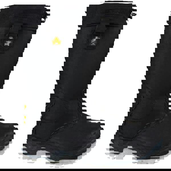 Amblers Safety Amblers FS209 Mens Water Resistant S3 Pull On Safety Rigger Boot, black waterproof safety work boot with protective toe cap and slip-resistant sole.