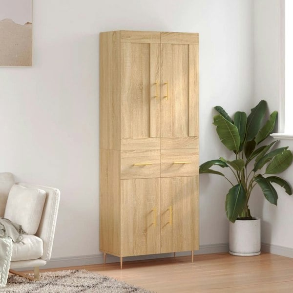 Berkfield Highboard Sonoma Oak 69.5x34x180 cm Engineered Wood