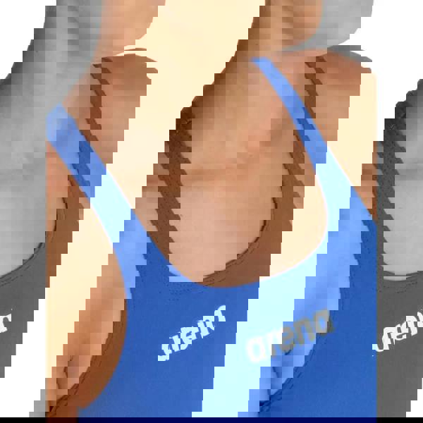 Arena Girls Team Swim Pro Solid royal blue swim top with white logo