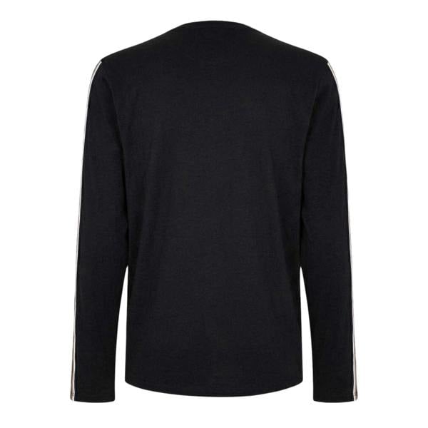 Boss Mens Unique Striped Jersey Long-Sleeved T-Shirt - Black - 