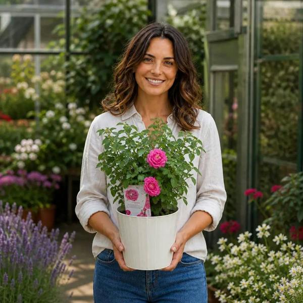 5L Rose Let's Celebrate Dark Pink Rose Bush- Beautiful Flowering Garden Plant