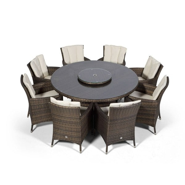 Giardino Savannah Round 8 Seater Rattan Patio Dining Set