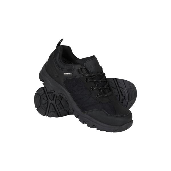 Mountain Warehouse Childrens/Kids Stampede Waterproof Suede Walking Shoes - Black - 