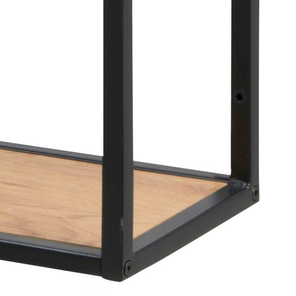 Wyld Haus El Paso Black Metal and Wild Oak Veneer Wide Wall Bookcase 3 Shelves