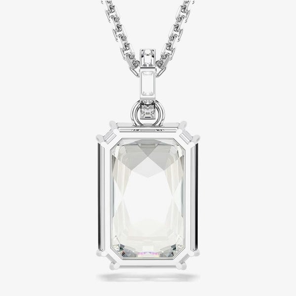 Swarovski Millenia Rhodium Plated Octagon White Crystal Pendant Necklace 5725768