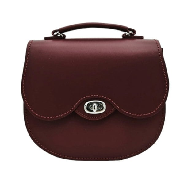 Zatchels Handmade Leather Twist Lock Saddle Bag - Oxblood