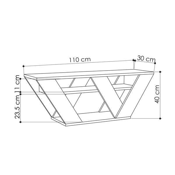 Decortie Pipralla Modern TV Stand Unit with Shelves for Up to 43" TVs 110cm