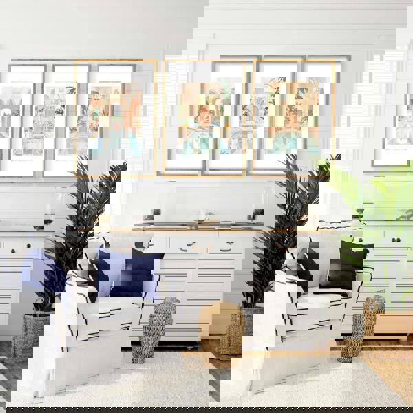 Large Wall Pictures For Living Room | Set of 3 Beach Decor Wall art Prints