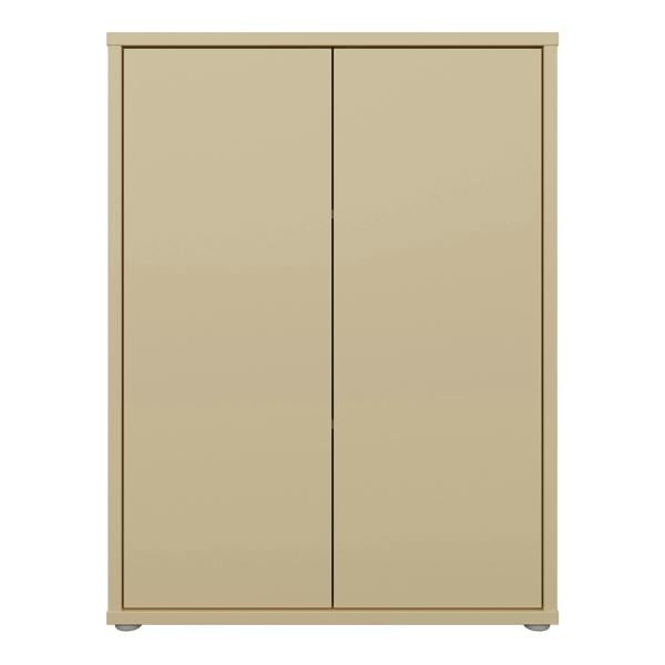 Furniture To Go Alice Springs Tall 2 Door Cupboard with Push-to-Open Doors in Butter Yellow