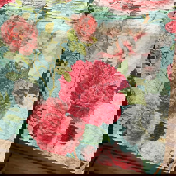 RHS Rose Garden Shower Proof Outdoor Cotton Dining Table Runner