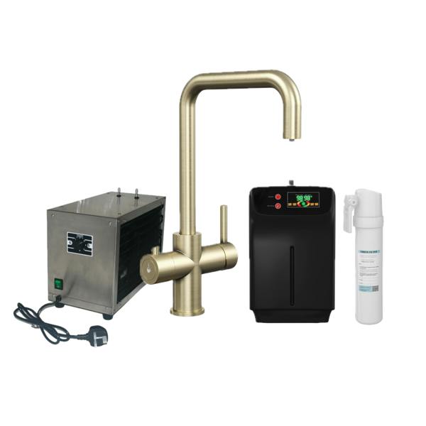 Boha Square 4-in-1 Boiling Water Tap + Chiller - Brushed Brass